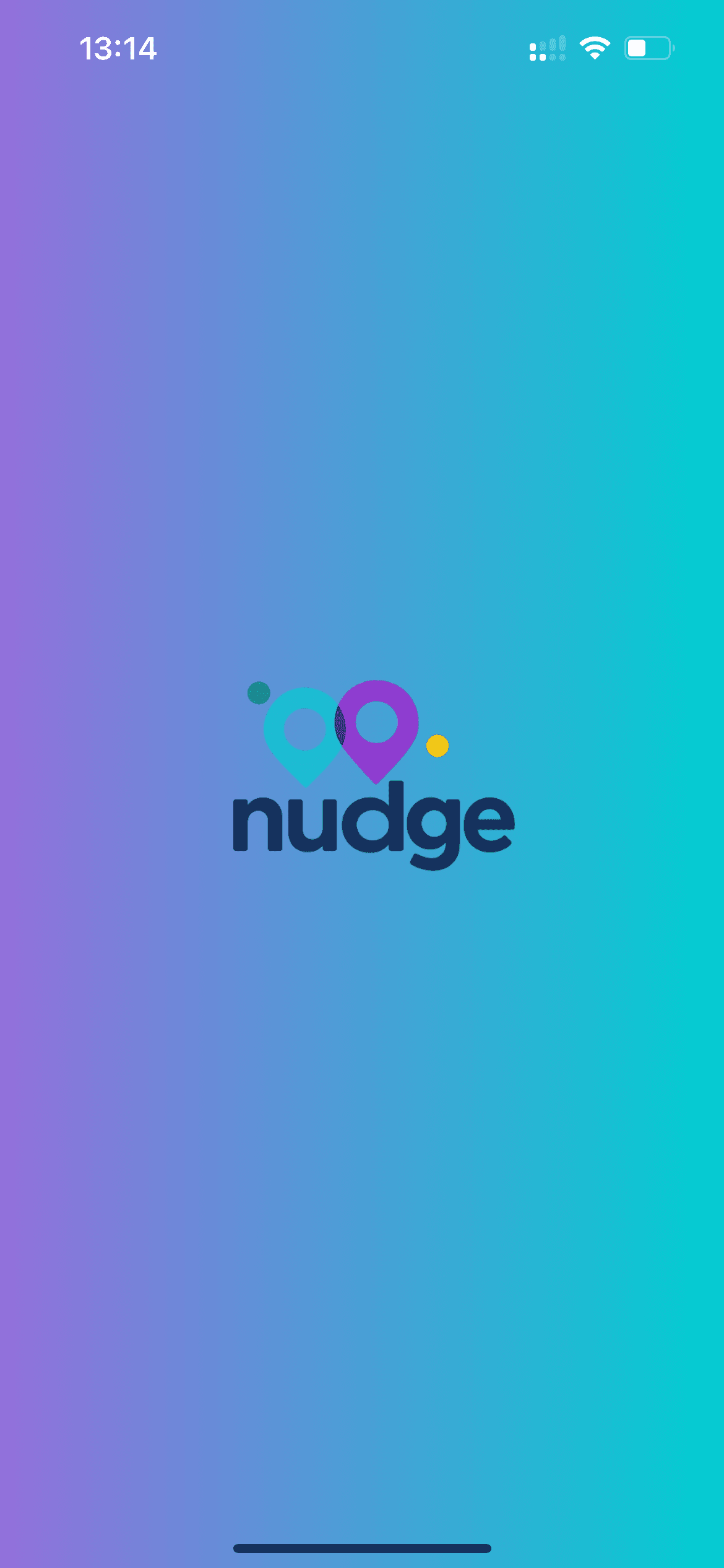 Nudge app home screen showing upcoming events